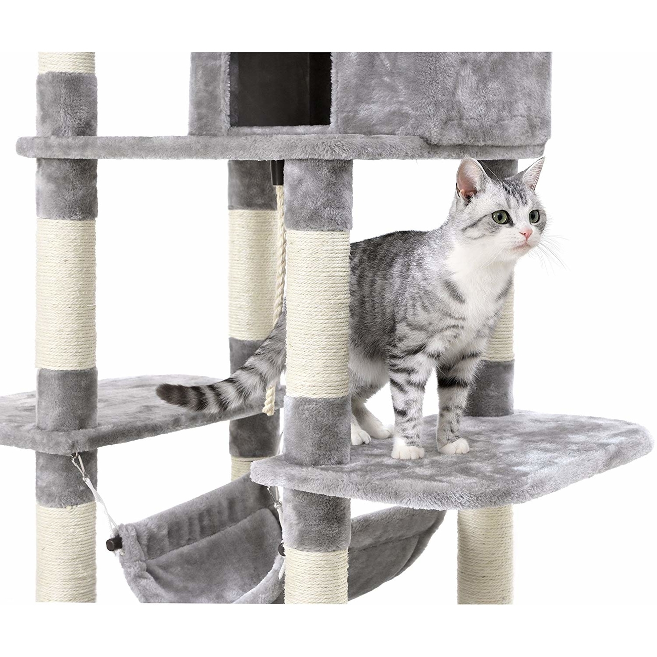 FEANDREA by SONGMICS Katzenkratzbaum mit Hängematte, Höhle, Spielzeug Bild 12