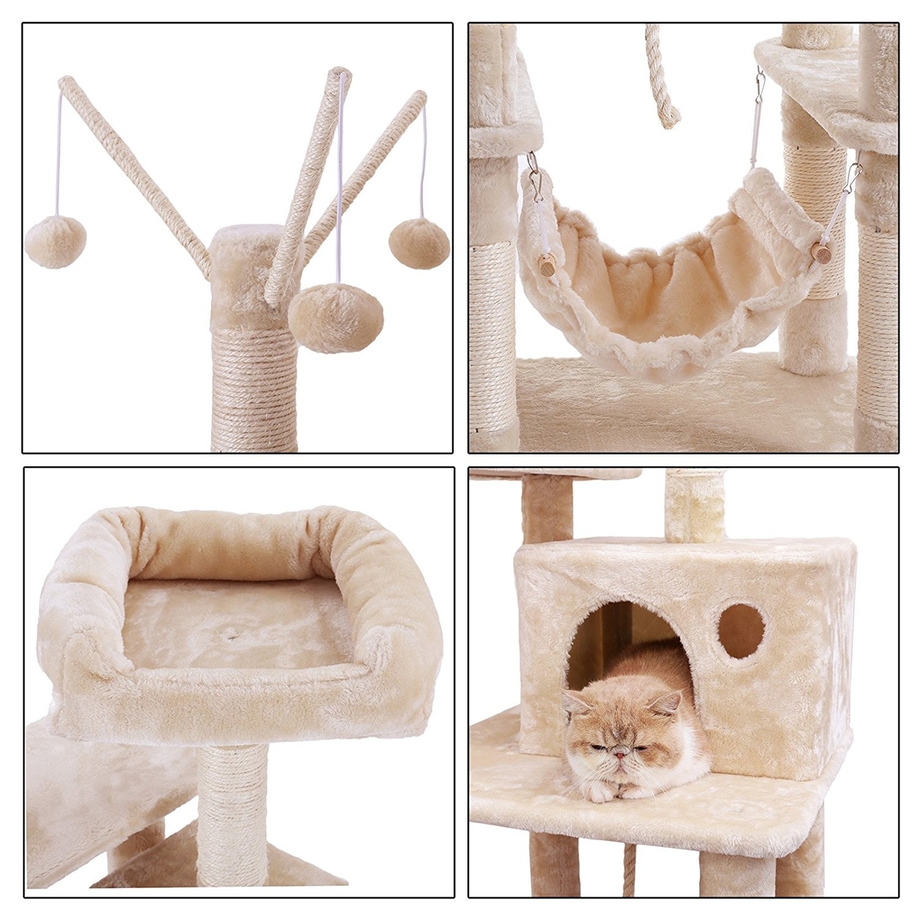 FEANDREA by SONGMICS Katzenkratzbaum mit Hängematte, Höhle, Spielzeug Bild 19