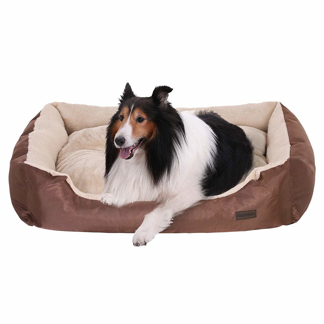 FEANDREA Hundebett braun mit Wendekissen Bild 4