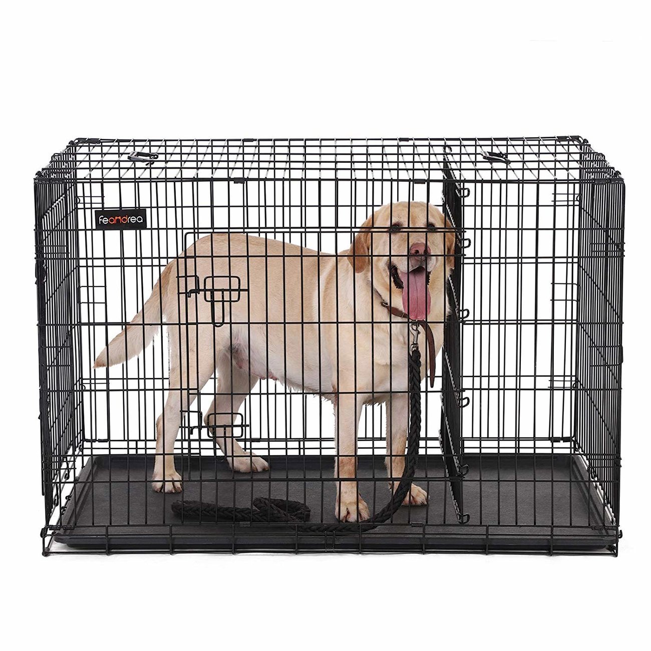 FEANDREA Hundekäfig, Hundebox mit Trennwand, 2 Türen Bild 14