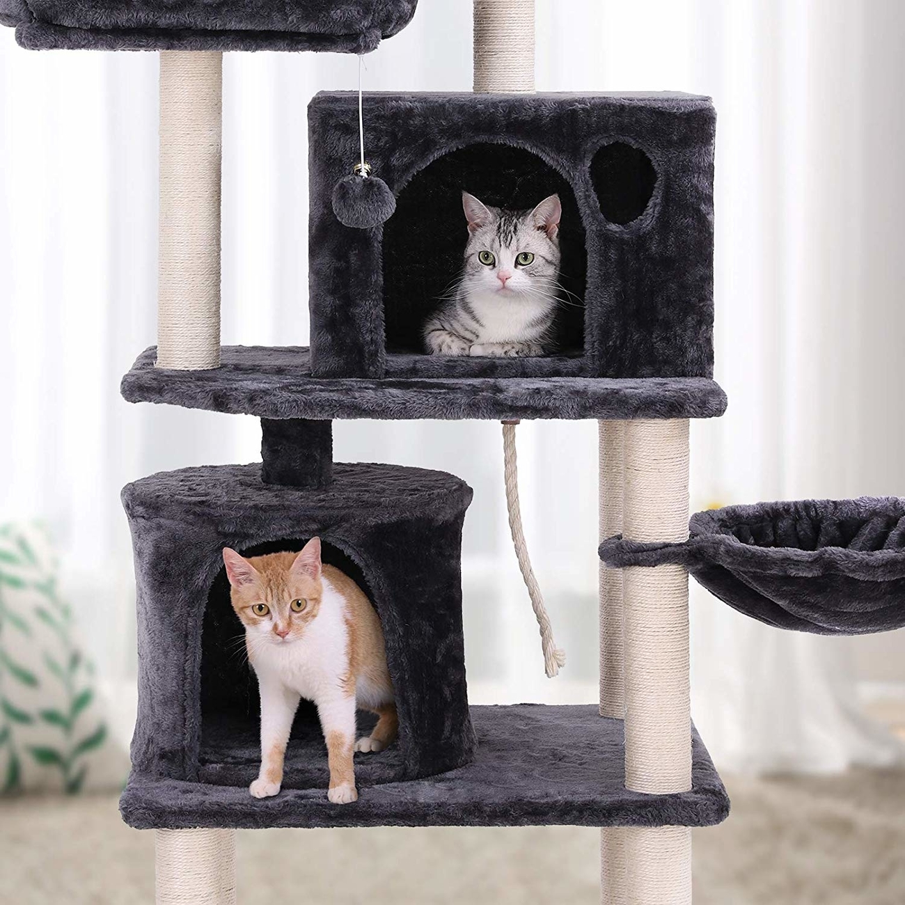 FEANDREA Katzen Kratzbaum mit 2 Höhlen Bild 22