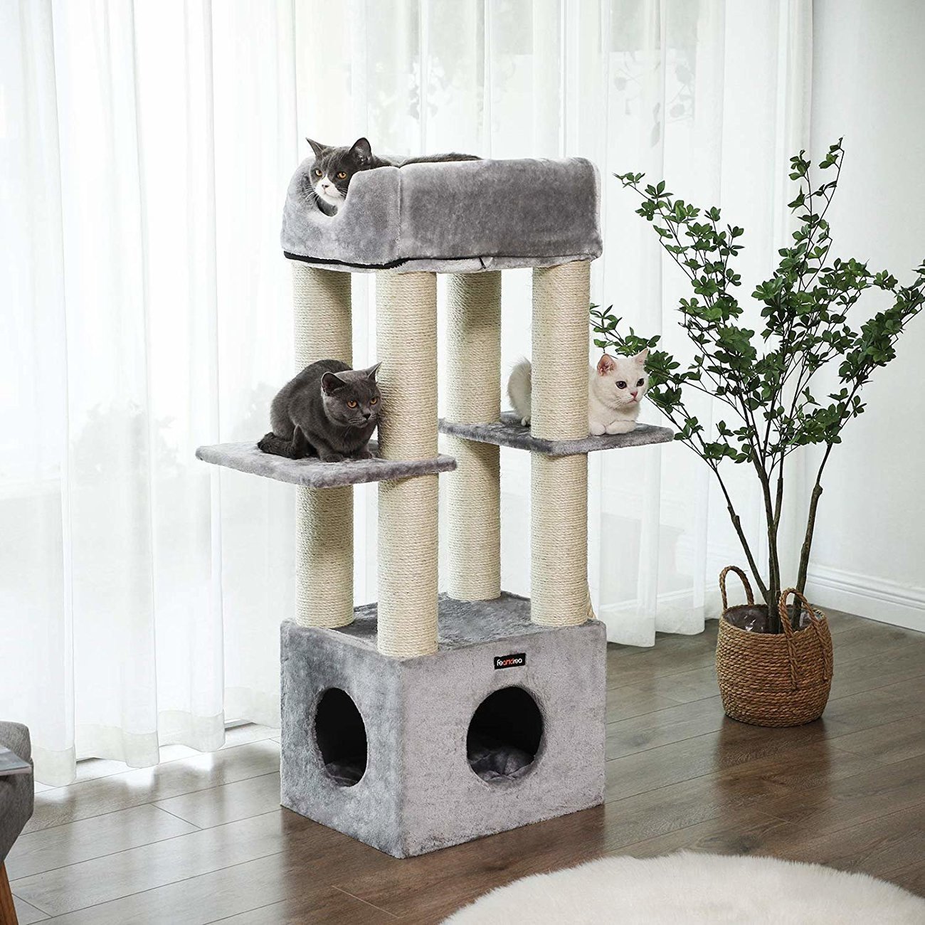 FEANDREA Katzen Kratzbaum mit Aussichtsplattform Bild 6