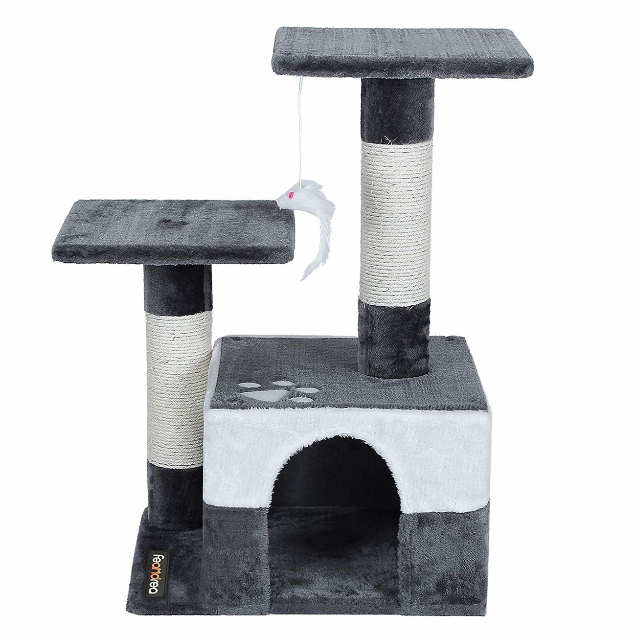 FEANDREA Kratzbaum Grau mit Höhle Bild 4