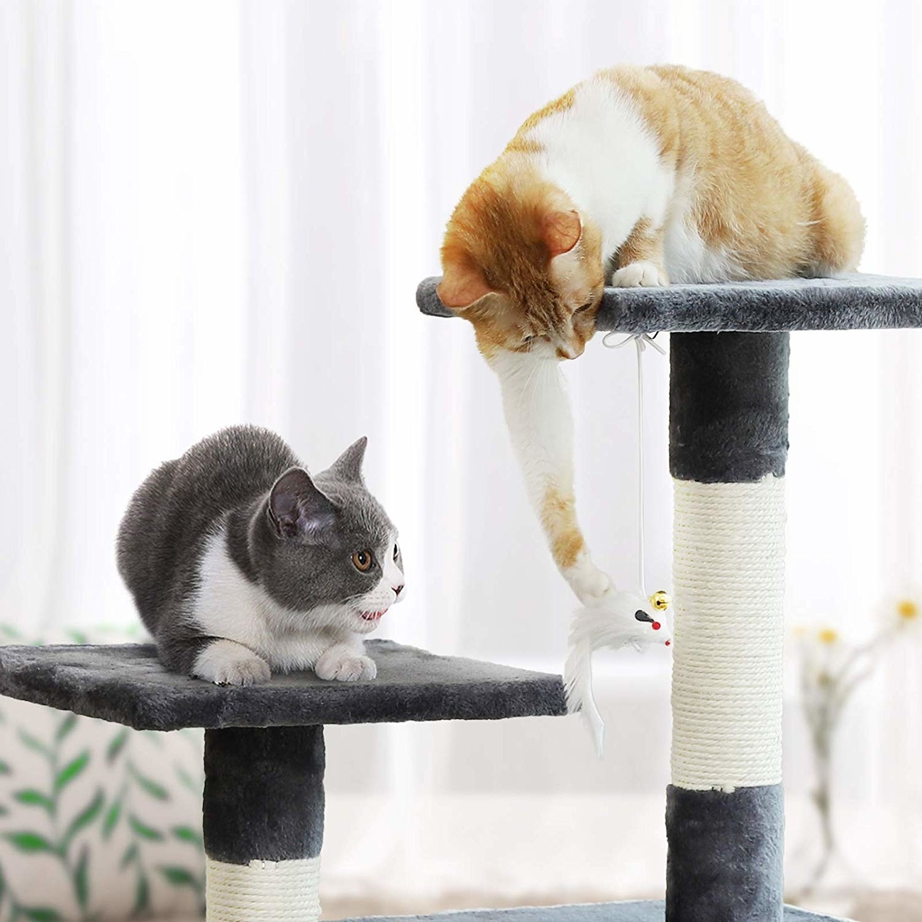 FEANDREA Kratzbaum Grau mit Höhle Bild 5