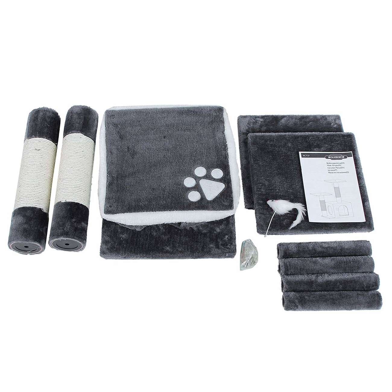 FEANDREA Kratzbaum Grau mit Höhle Bild 6