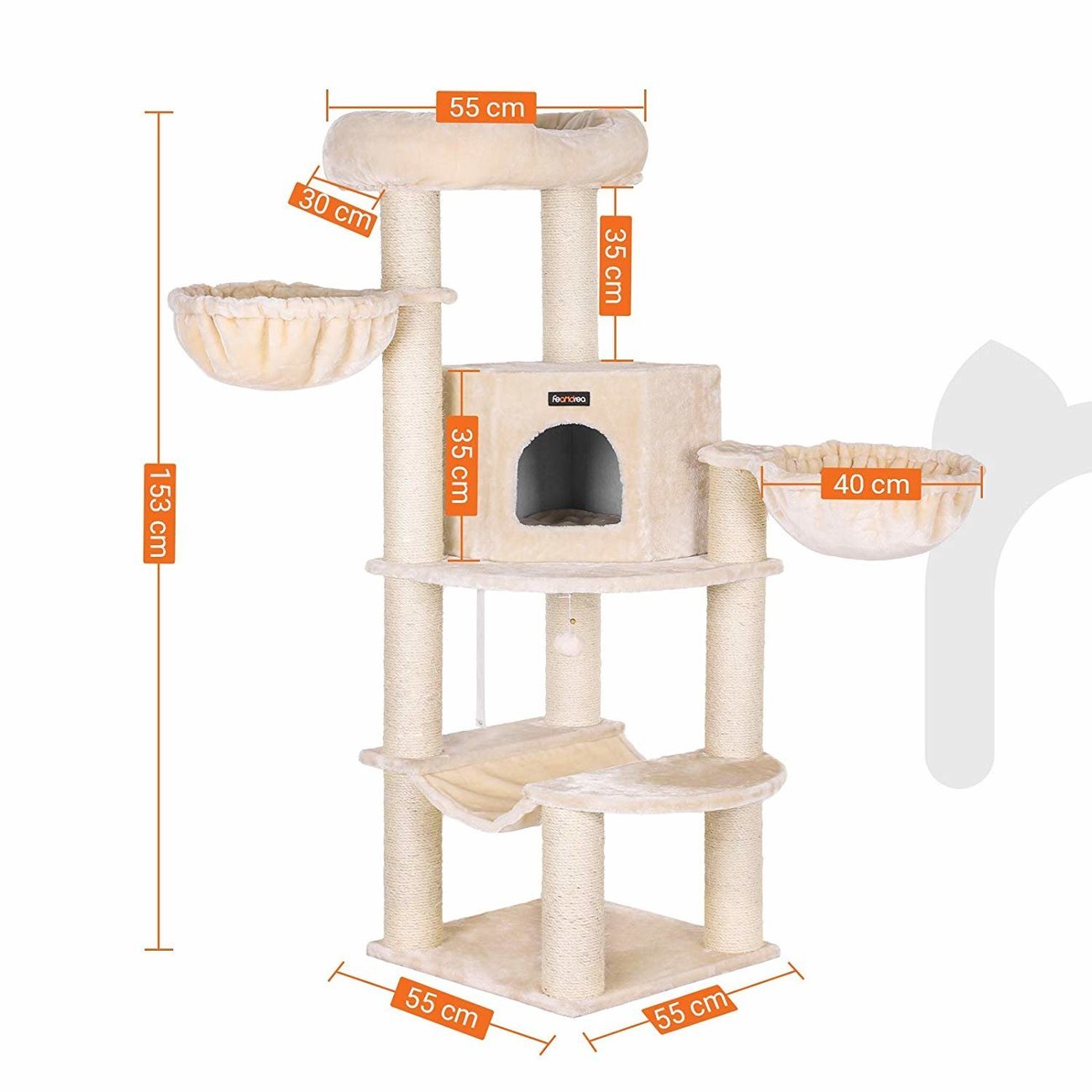 FEANDREA Kratzbaum groß, Katzenbaum XL Bild 7