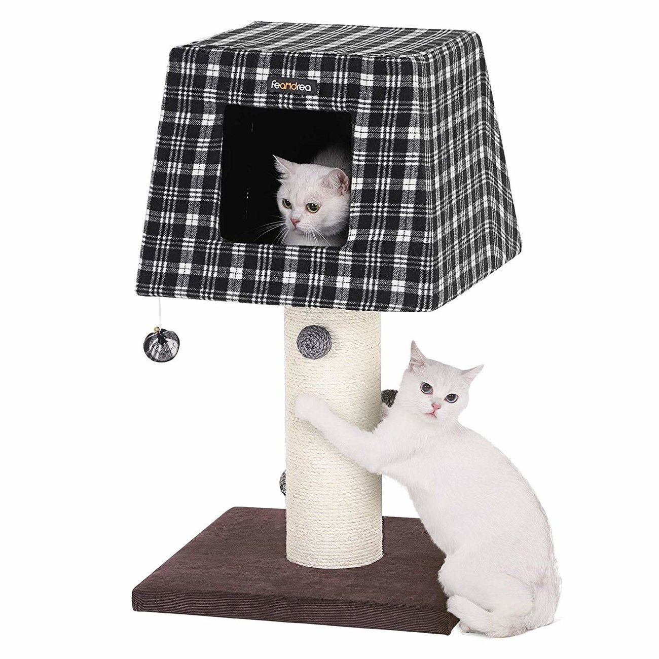 FEANDREA Kratzbaum, Katzenbaum, schwarz-weiß kariert Bild 3