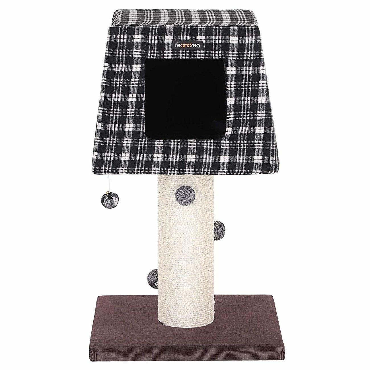 FEANDREA Kratzbaum, Katzenbaum, schwarz-weiß kariert Bild 1