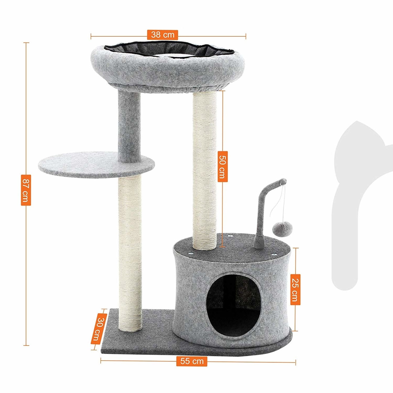 FEANDREA Kratzbaum mit Sisal Stämmen und Filzoberfläche Bild 10