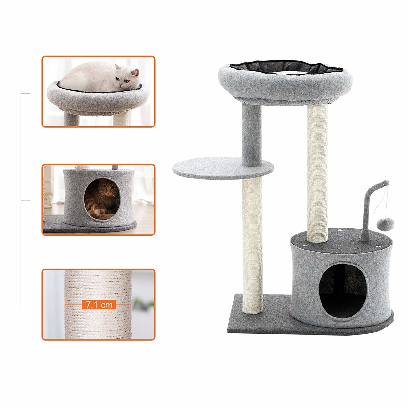 FEANDREA Kratzbaum mit Sisal Stämmen und Filzoberfläche Bild 13