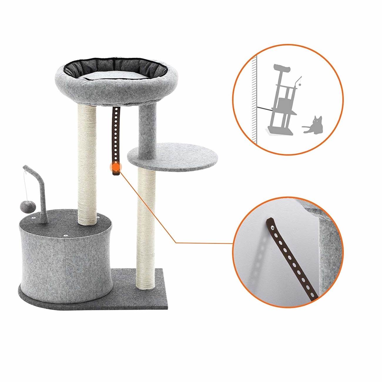 FEANDREA Kratzbaum mit Sisal Stämmen und Filzoberfläche Bild 7