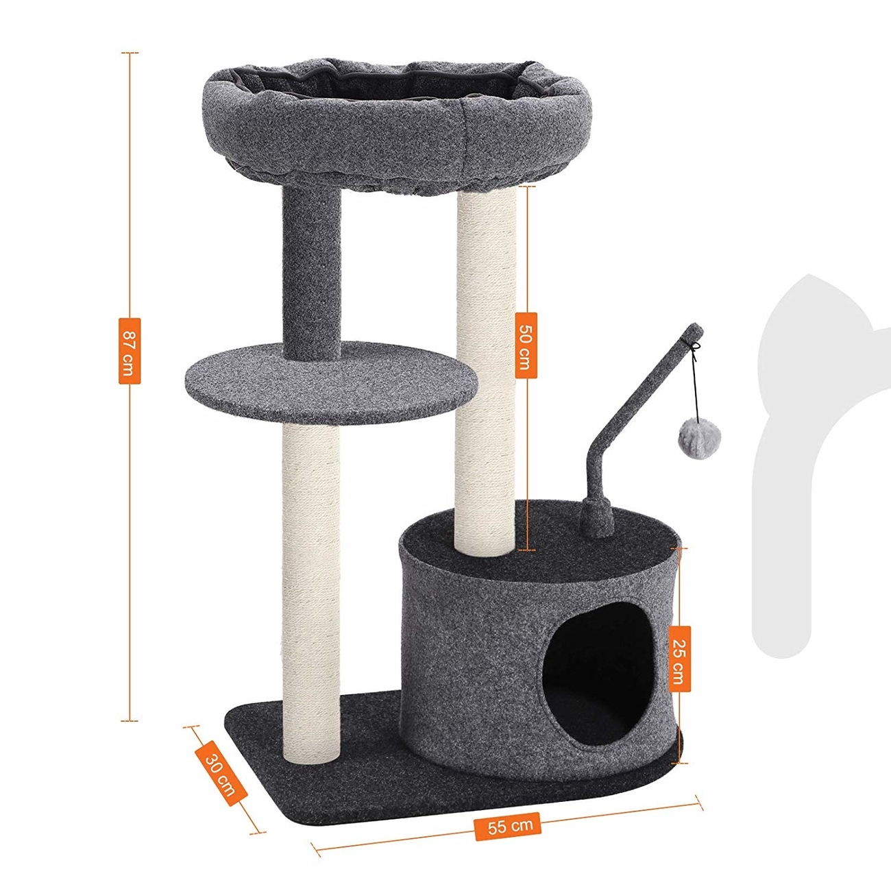 FEANDREA Kratzbaum mit Sisal Stämmen und Filzoberfläche Bild 11