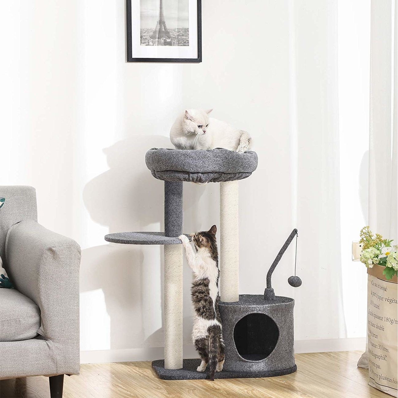 FEANDREA Kratzbaum mit Sisal Stämmen und Filzoberfläche Bild 2