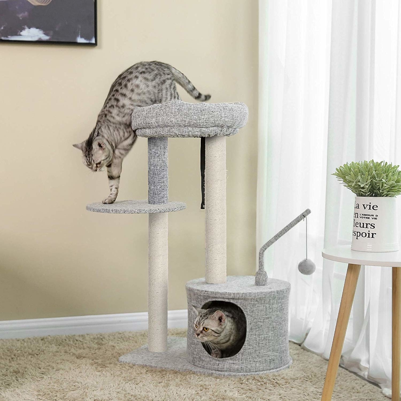 FEANDREA Kratzbaum mit Sisal Stämmen und Filzoberfläche Bild 20