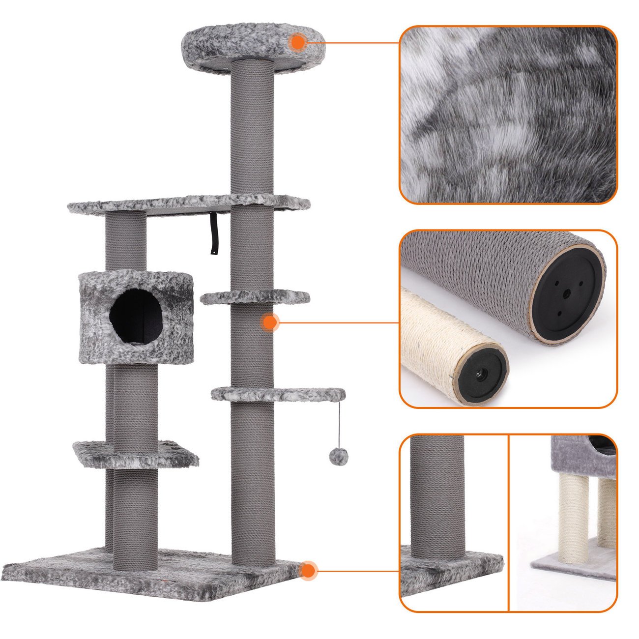 FEANDREA Luxus-Kratzbaum XL Plüsch III Bild 5