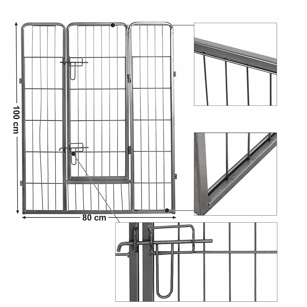 FEANDREA Welpenauslauf Laufgitter Welpenfreigehege 80x100cm Bild 9