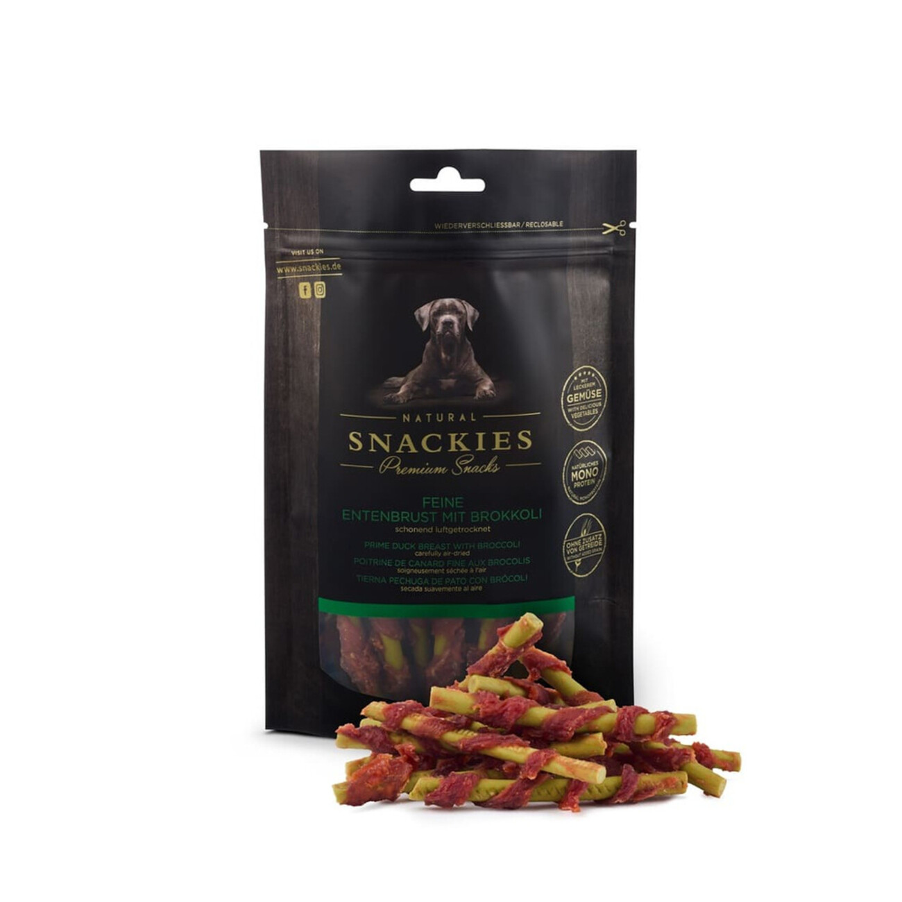 Snackies Feine Entenbrust mit Brokkoli: Dein luftgetrockneter Premium Hundesnack Bild 1