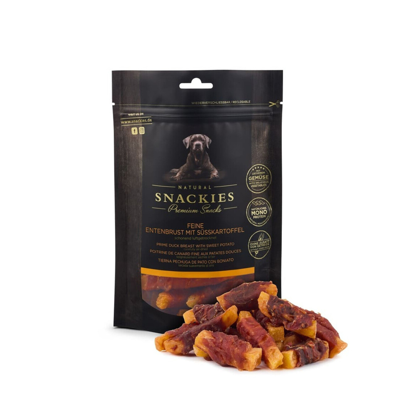 Snackies Feine Entenbrust mit Süßkartoffel für Hunde – Getreidefrei & Monoprotein Bild 1