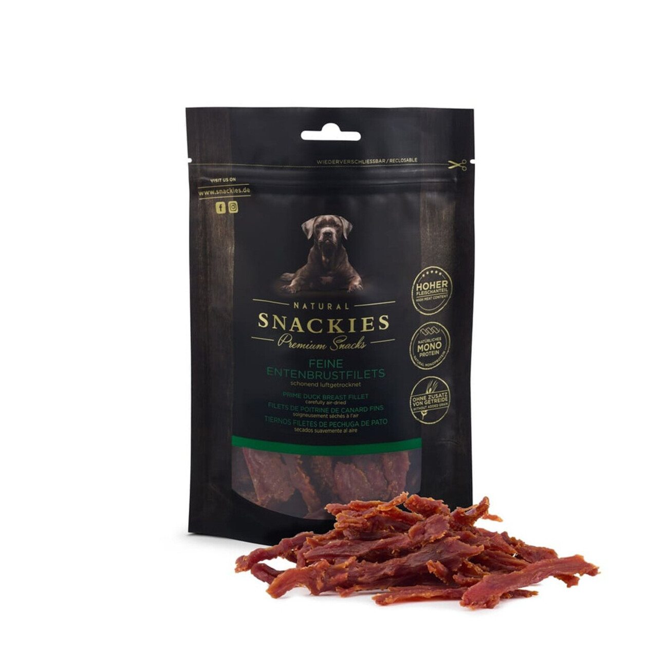 Snackies – Luftgetrocknete Entenbrust für Hunde – Getreidefrei & Fettarm Bild 1