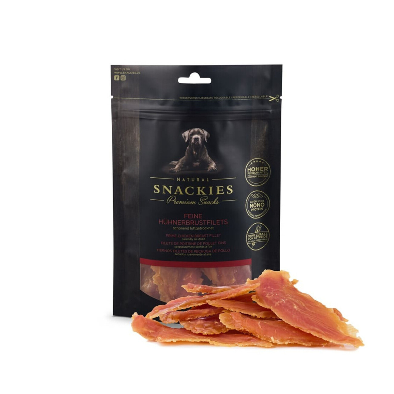 Snackies Feine Hühnerbrust Snacks für Hunde – Luftgetrocknet & Getreidefrei Bild 1