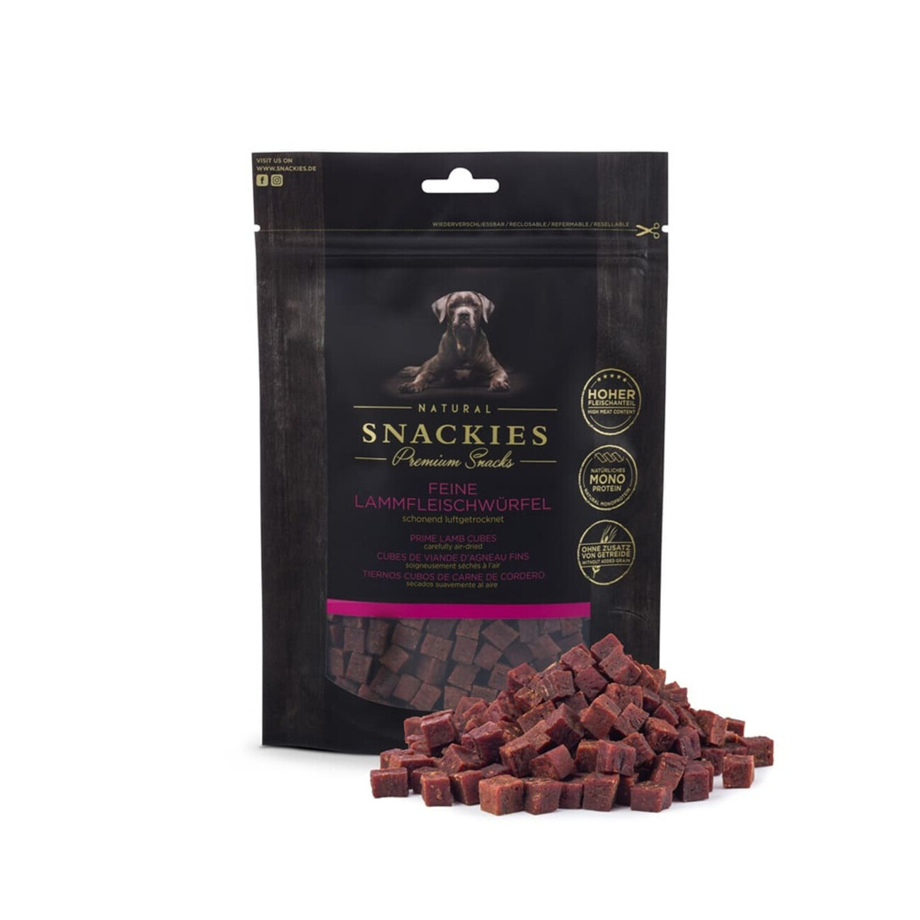 Snackies luftgetrocknete Fleischwürfel für Hunde Bild 4