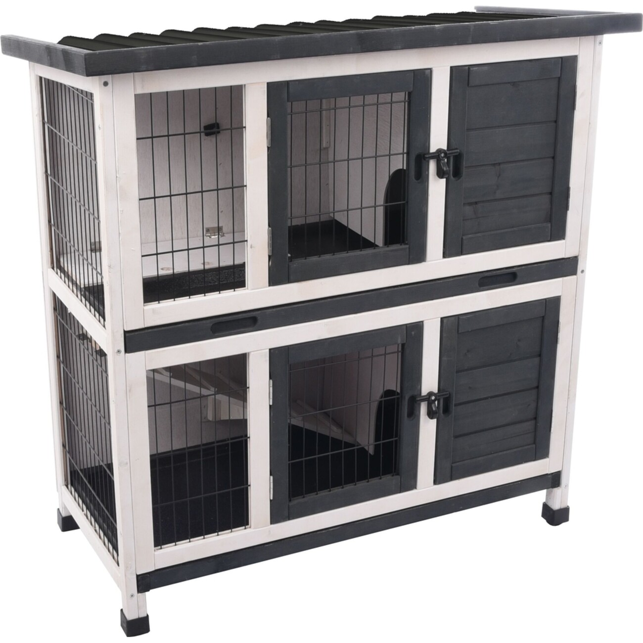 Kaninchenstall Combi 1 Rustic Grau Bild 1