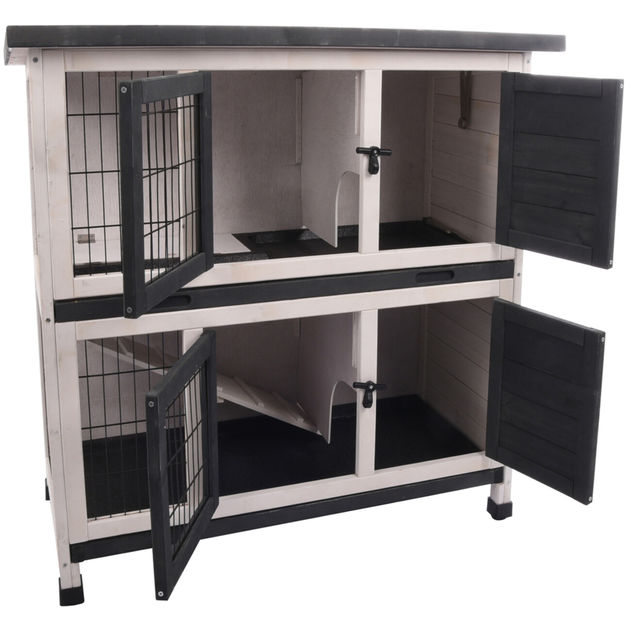 Kaninchenstall Combi 1 Rustic Grau Bild 2