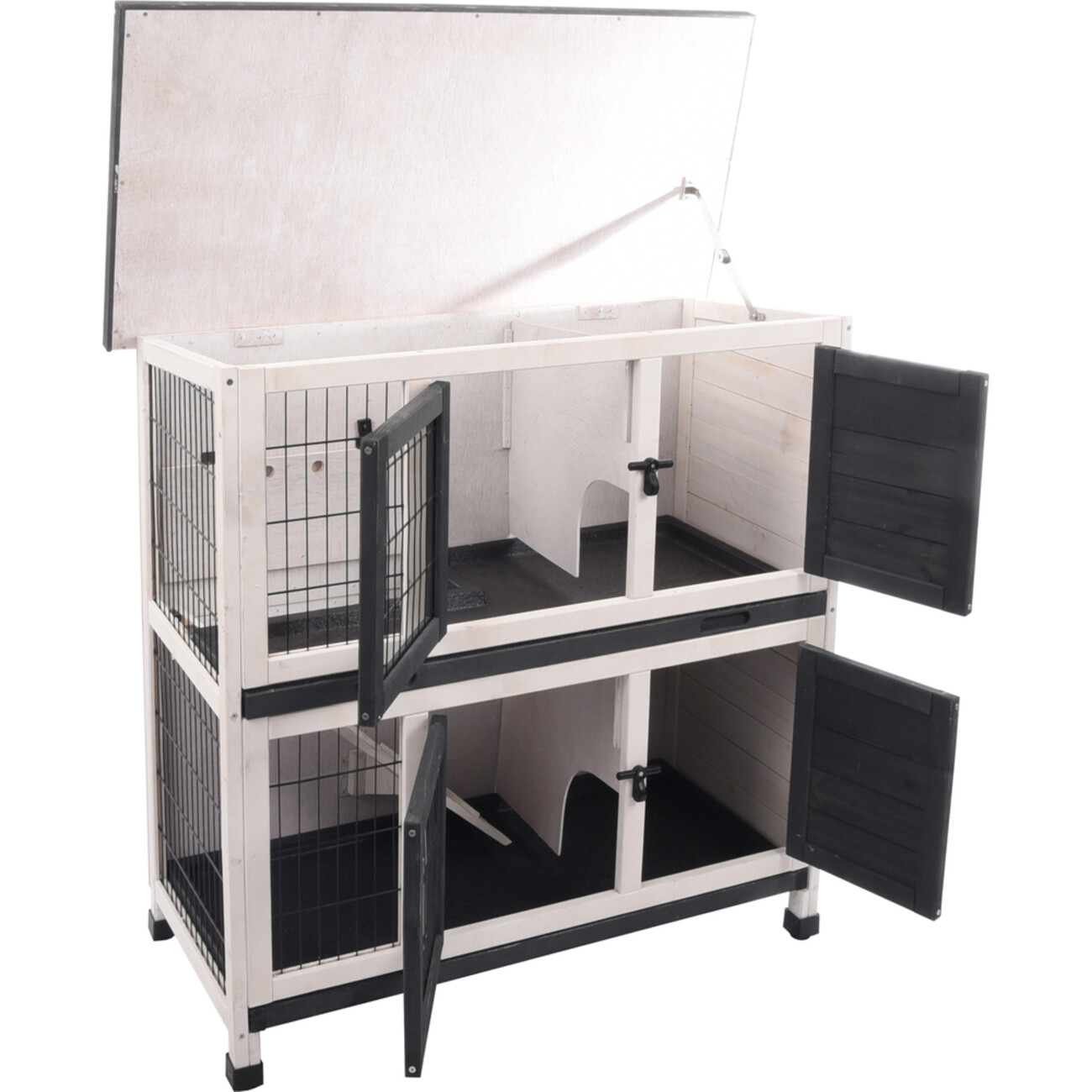 Kaninchenstall Combi 1 Rustic Grau Bild 5