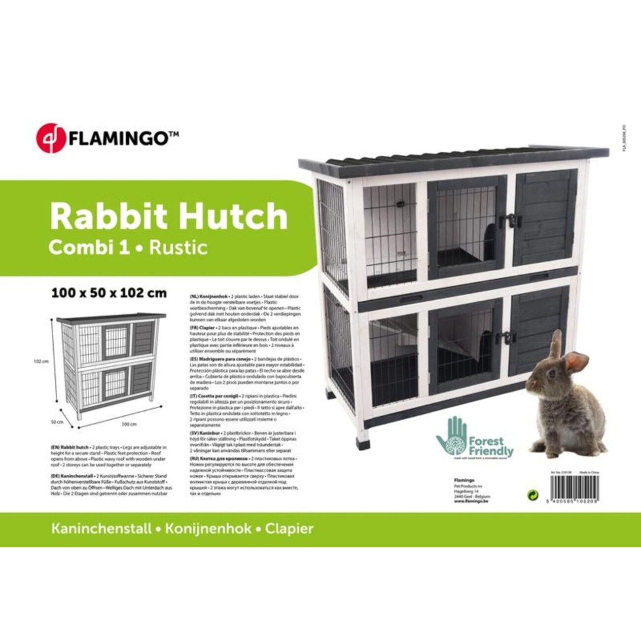 Kaninchenstall Combi 1 Rustic Grau Bild 10