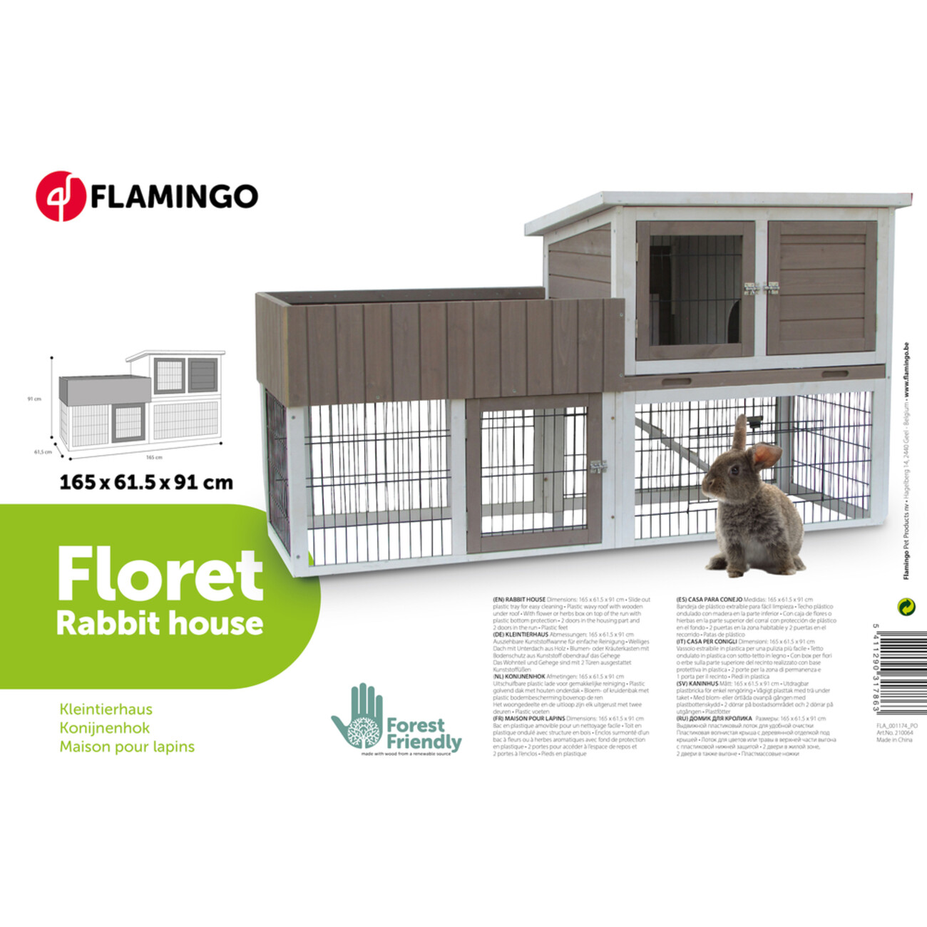 Kaninchenstall Floret Urban Braun Bild 8