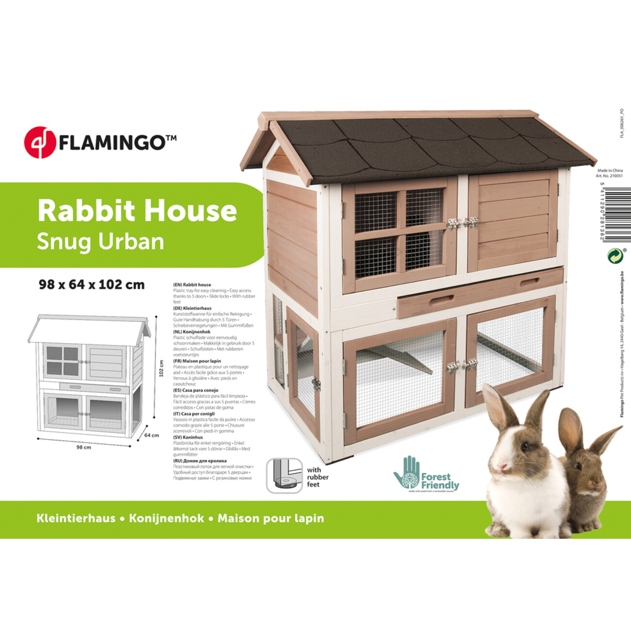 Kaninchenstall Snug Urban Braun Bild 3