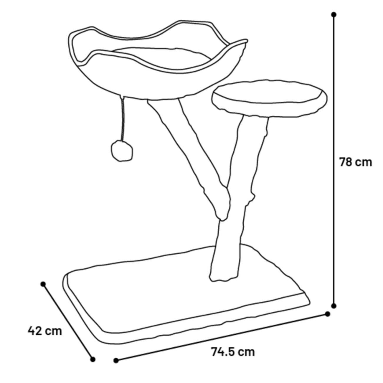 Echtholz Kratzbaum Carlito Beige Bild 3