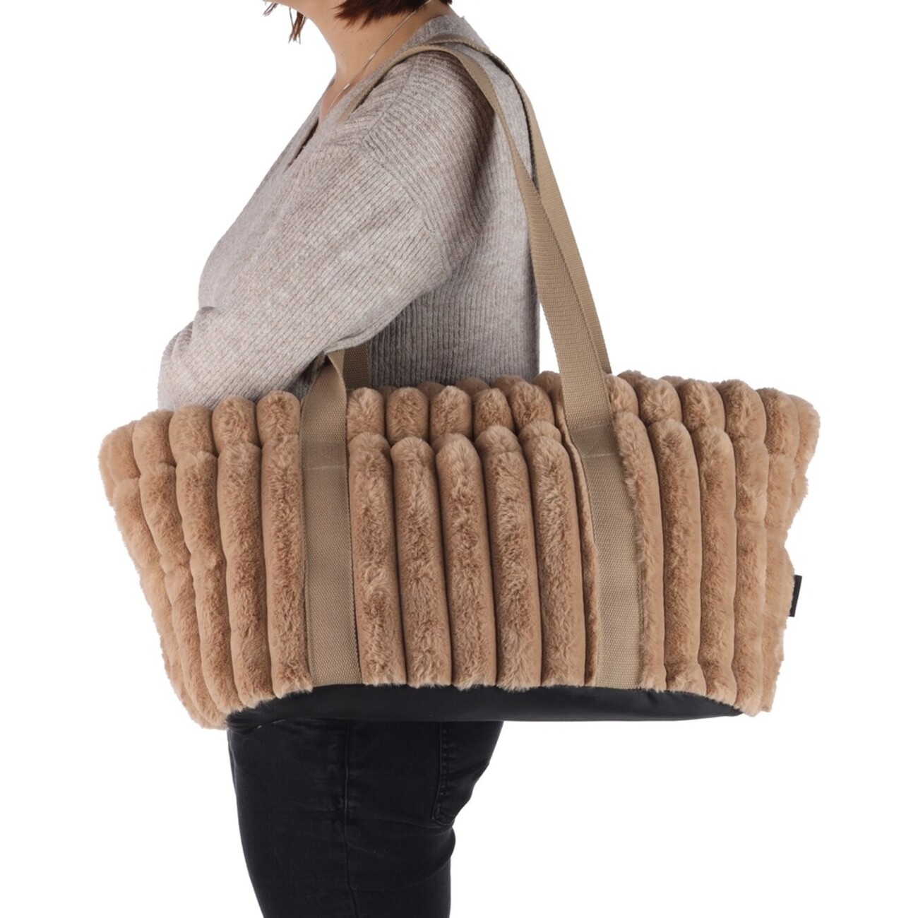 Flamingo Hunde Tragetasche Lynelle in beige Bild 2