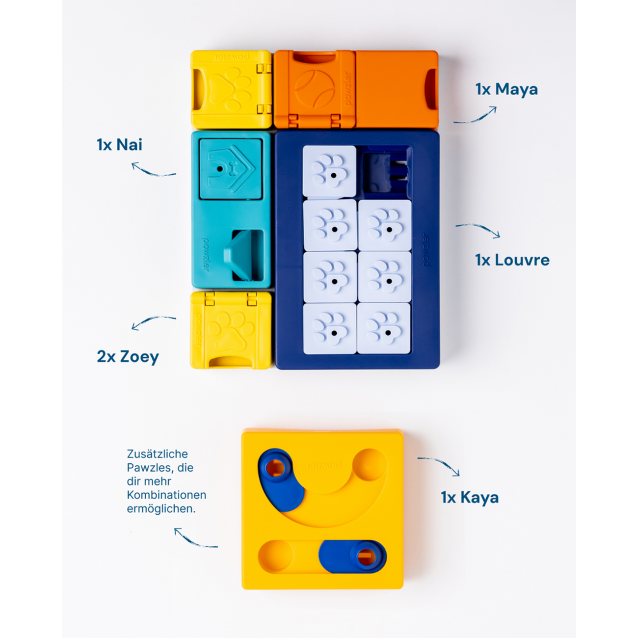 Interaktives Hunde Leckerlie Spielzeug mit individuellen Kombinations Möglichkeiten Bild 6