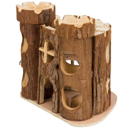 Hamsterburg Matti aus Naturholz Bild 3