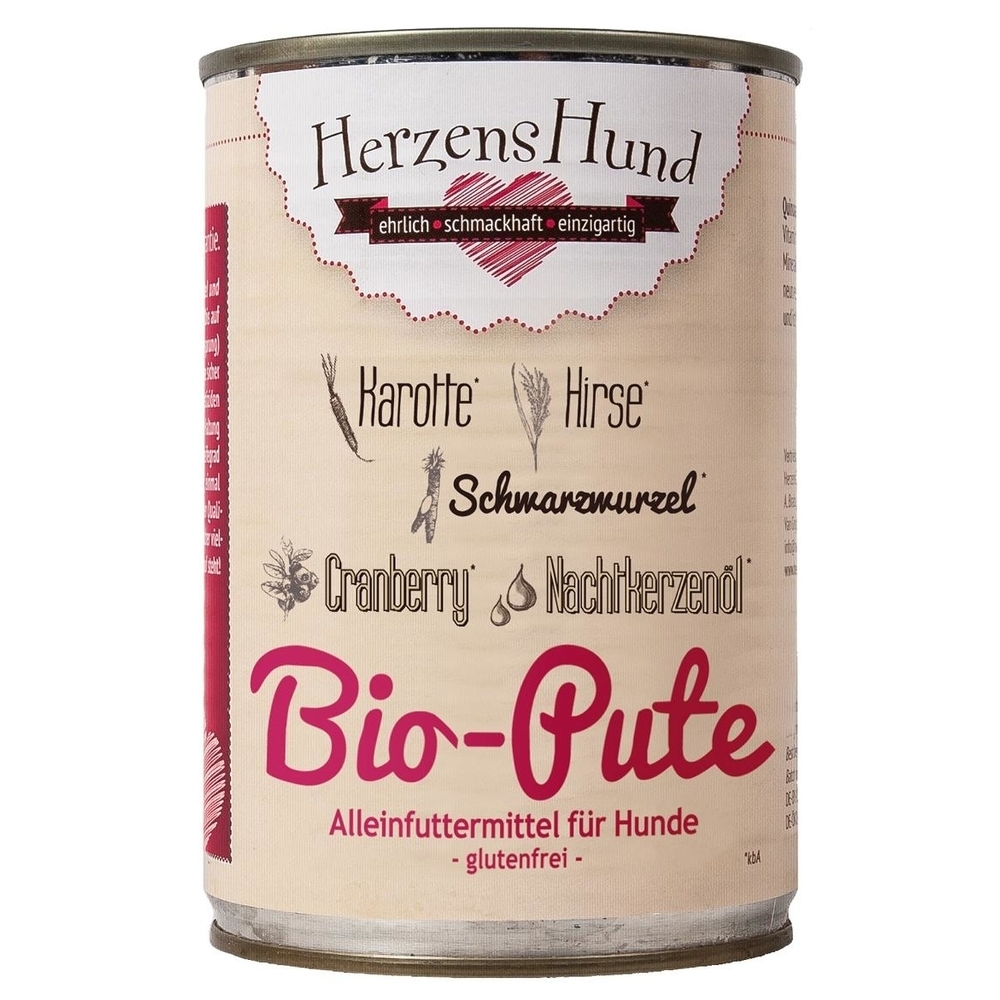 Herzenshund Bio Hundefutter Pute mit Hirse Bild 1