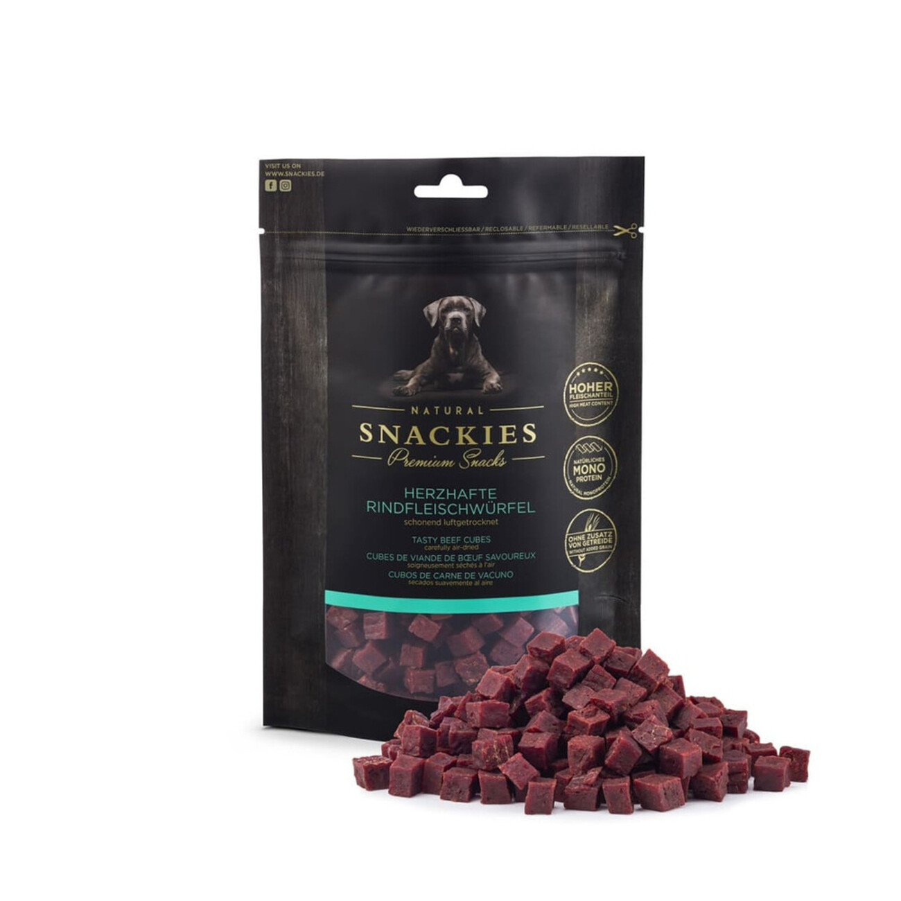 Snackies luftgetrocknete Fleischwürfel für Hunde Bild 2