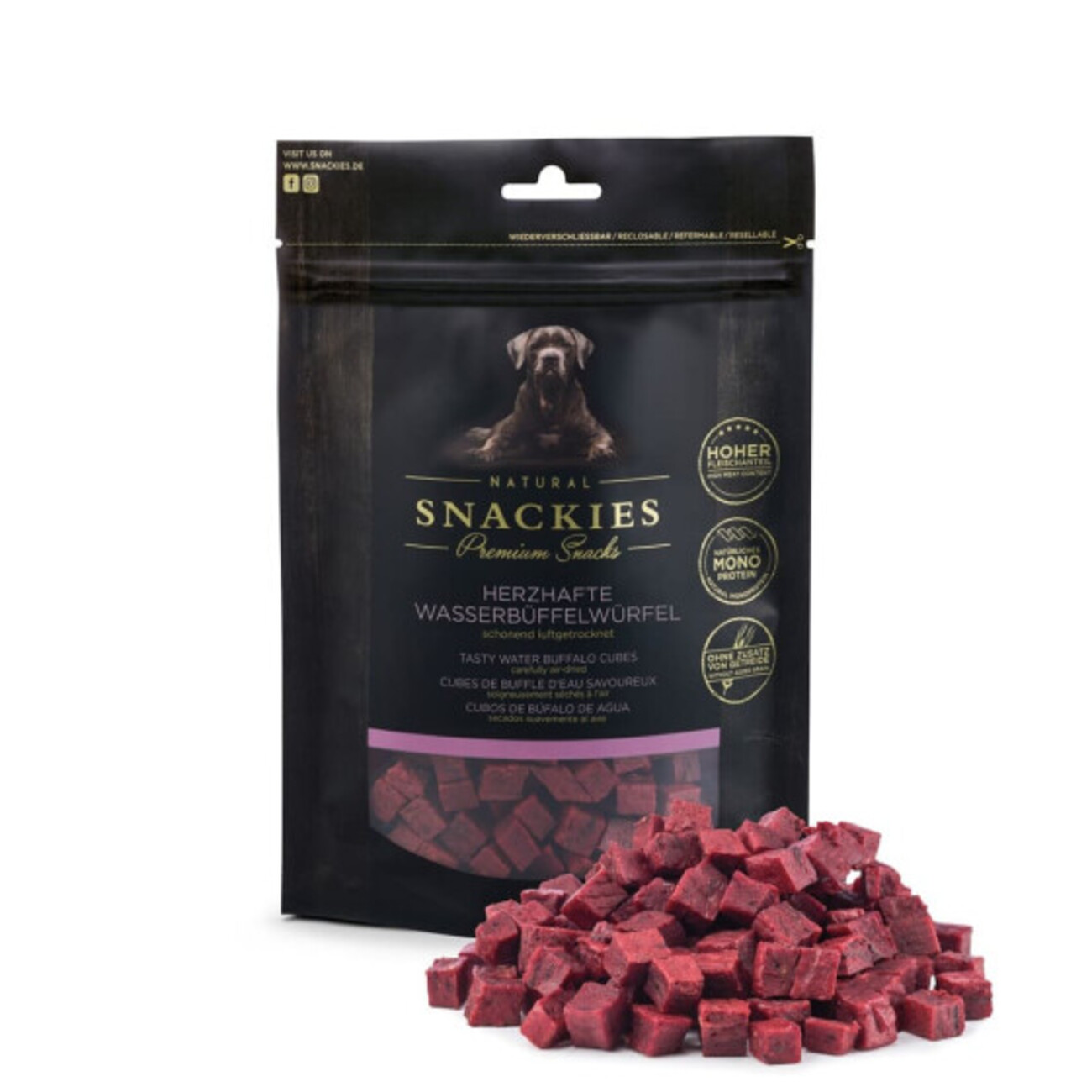 Snackies Herzhafte Wasserbüffel Snacks für Hunde – Getreidefrei & Luftgetrocknet Bild 2