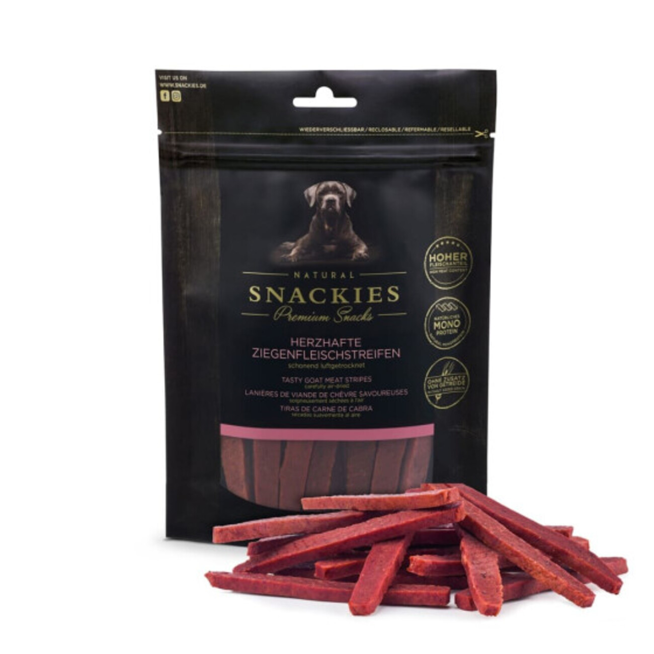 Snackies Herzhafte Ziegen Snacks für Hunde – Getreidefrei & Monoprotein Bild 1