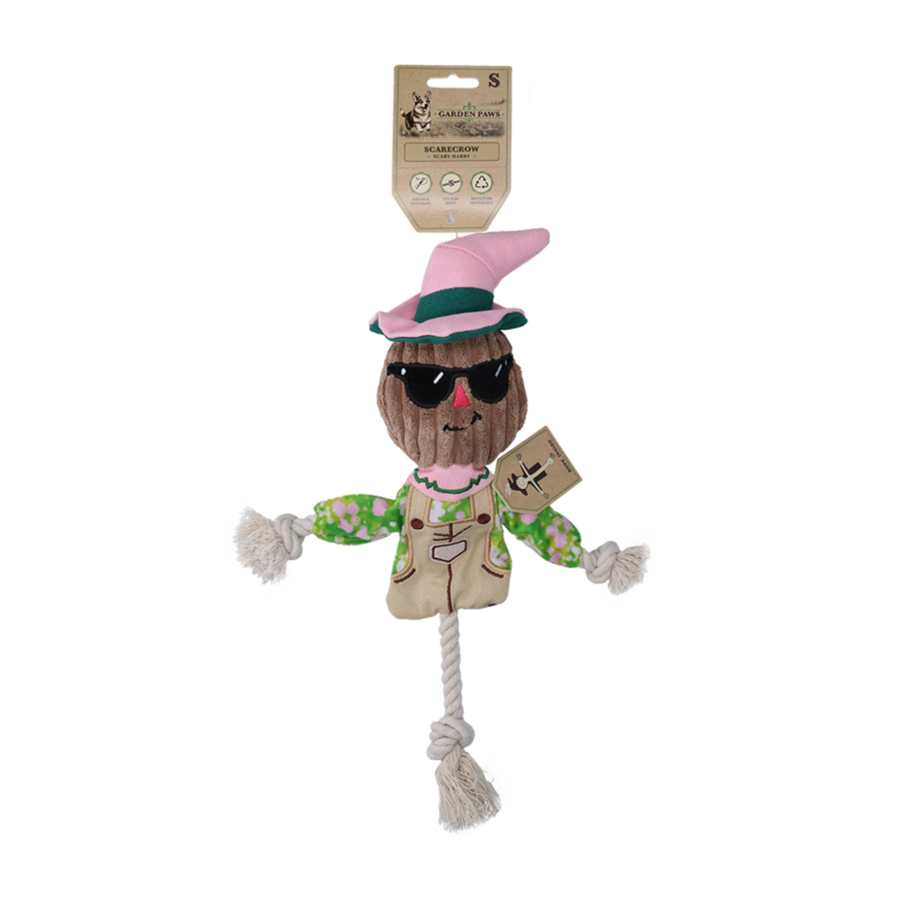 Garden Paws Scarecrow Scary Harry Hundespielzeug mit innenliegenden Seil Bild 4