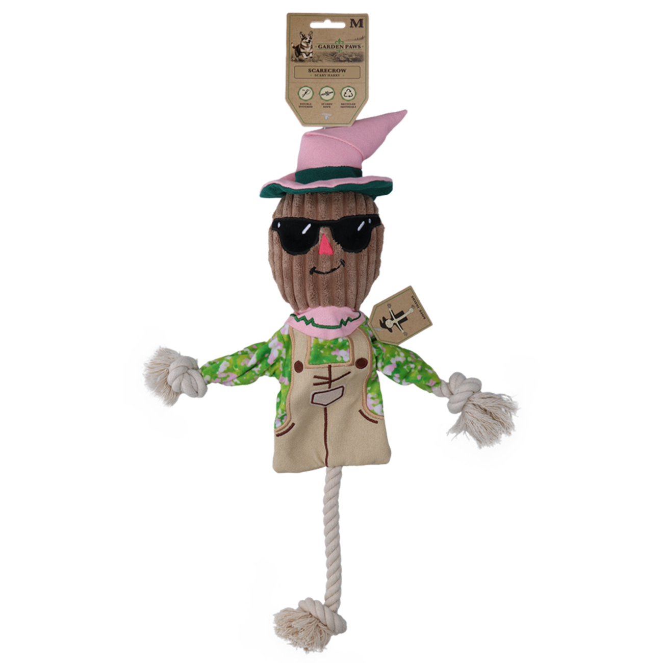 Garden Paws Scarecrow Scary Harry Hundespielzeug mit innenliegenden Seil Bild 9