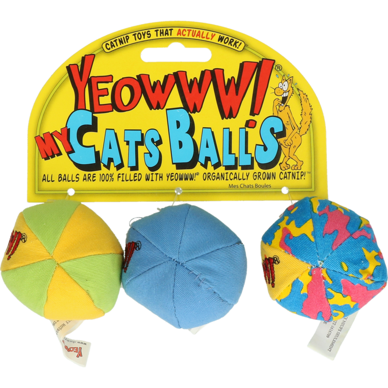 My Cats Balls – 3er Set Katzenspielzeug mit 100% Bio-Katzenminze Bild 2