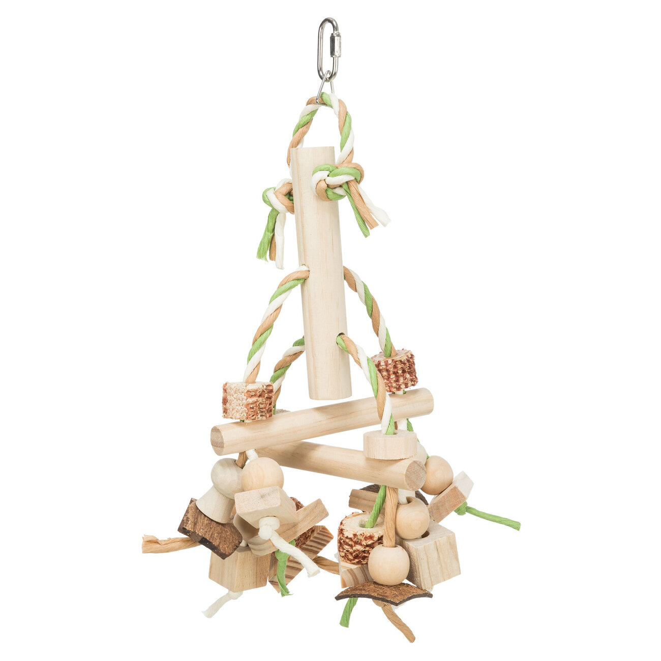 Holzspielzeug für Vögel bunt Bild 2