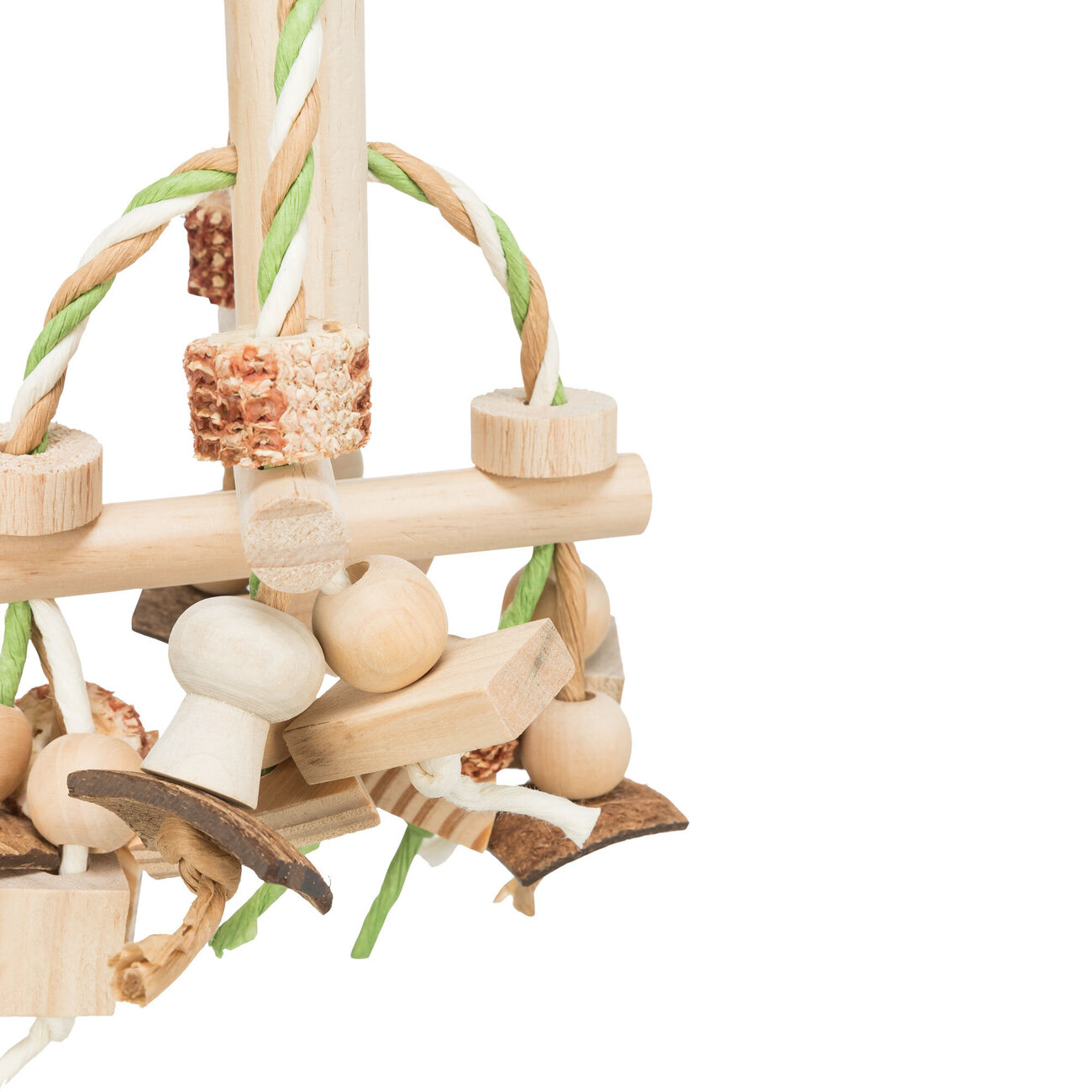 Holzspielzeug für Vögel bunt Bild 3