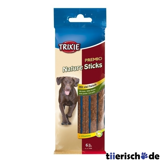 6 Chicken Natur Sticks, Hunde Leckerlie Bild 1