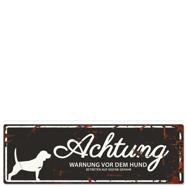 Hunde Warnschild Beagle Metall Bild 2