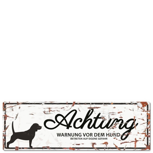 Hunde Warnschild Beagle Metall Bild 3