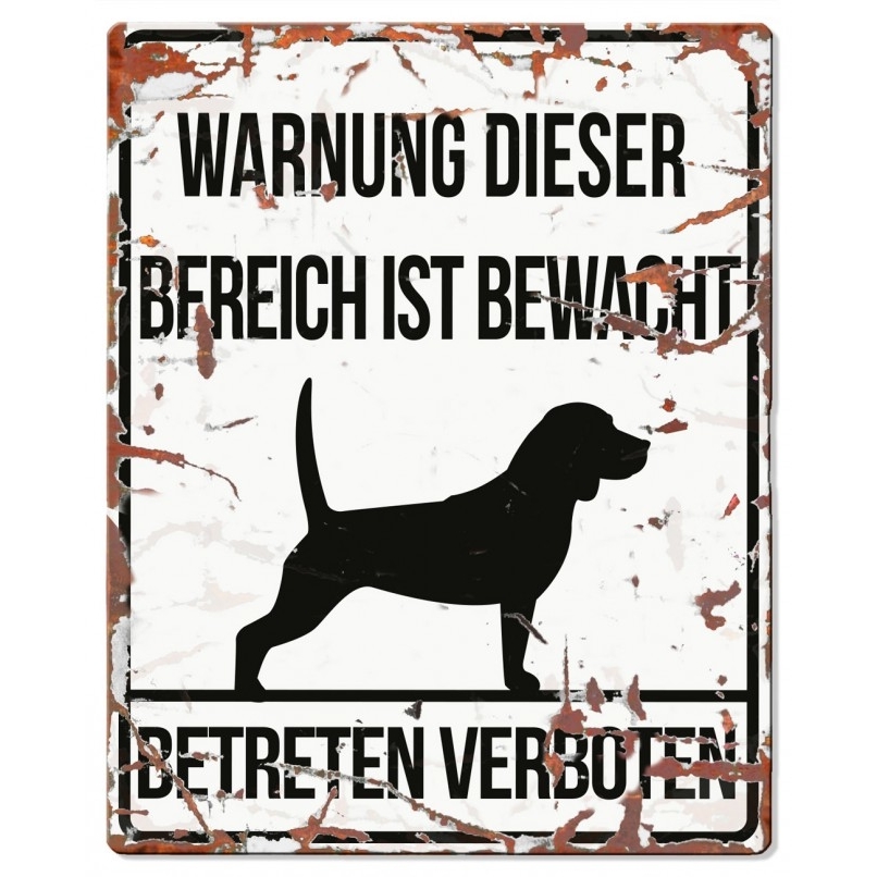 Hunde Warnschild Beagle Metall Bild 4
