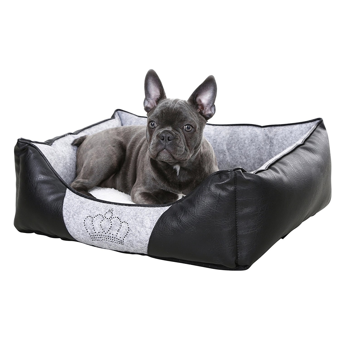 Hundebett Chiara mit Strass Kunstleder Bild 2