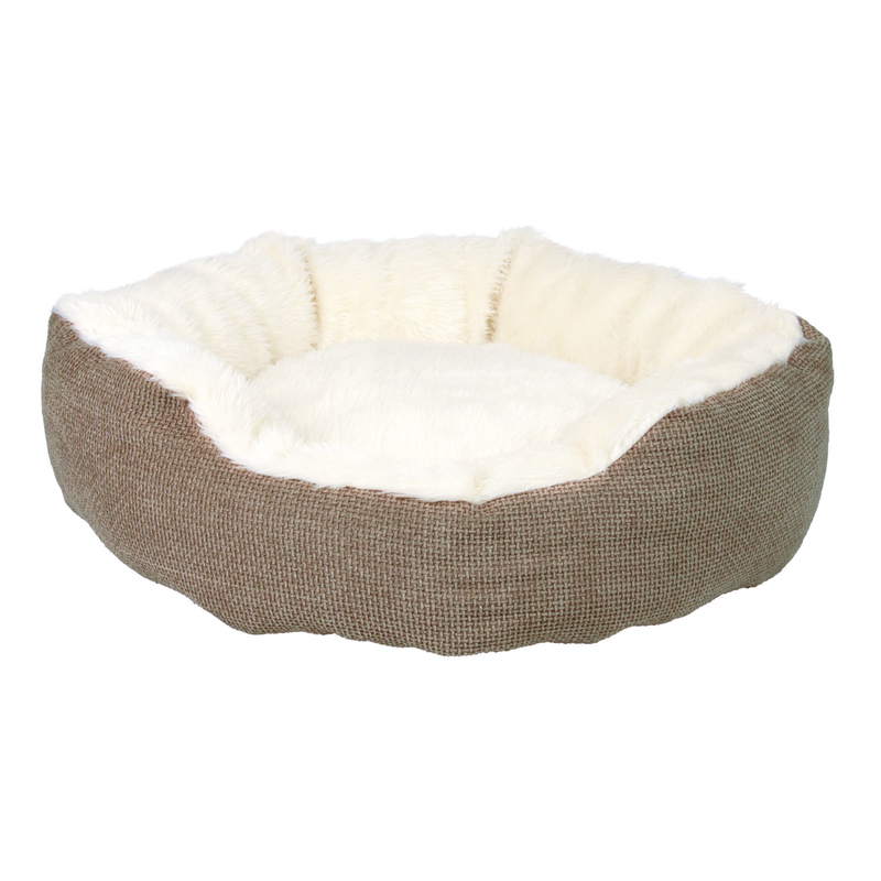 Hundebett Katzenbett Yuma, ø 45 cm, braun/wollweiß Hundebett Katzenbett Yuma, ø 45 cm, braun/wollweiß